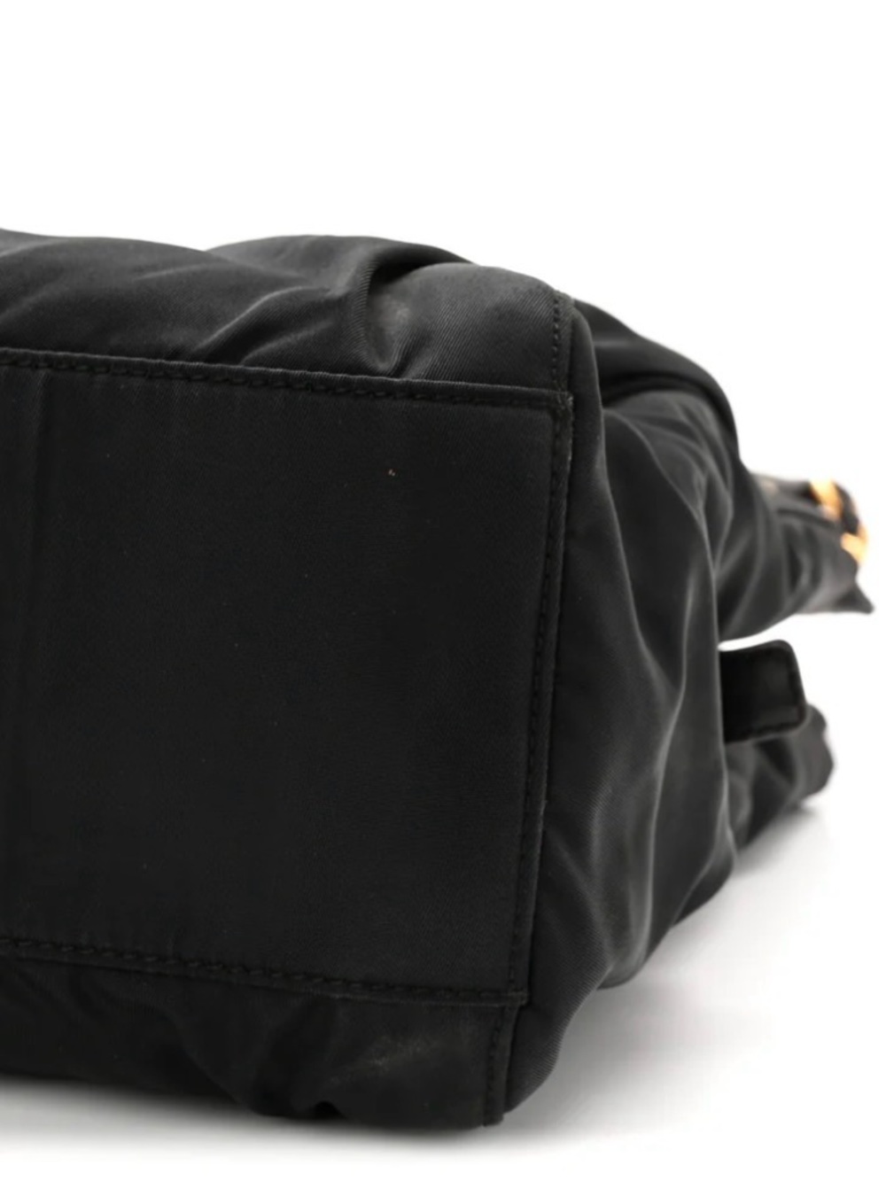 Prada Black Nylon Tote with Gold Chain Straps - Picture 4 of 10
